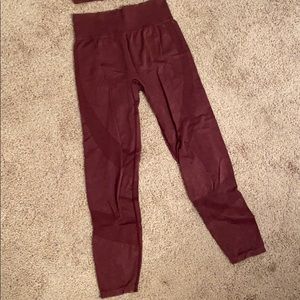 Maroon/burgundy Seamless Workout Tights/Leggings